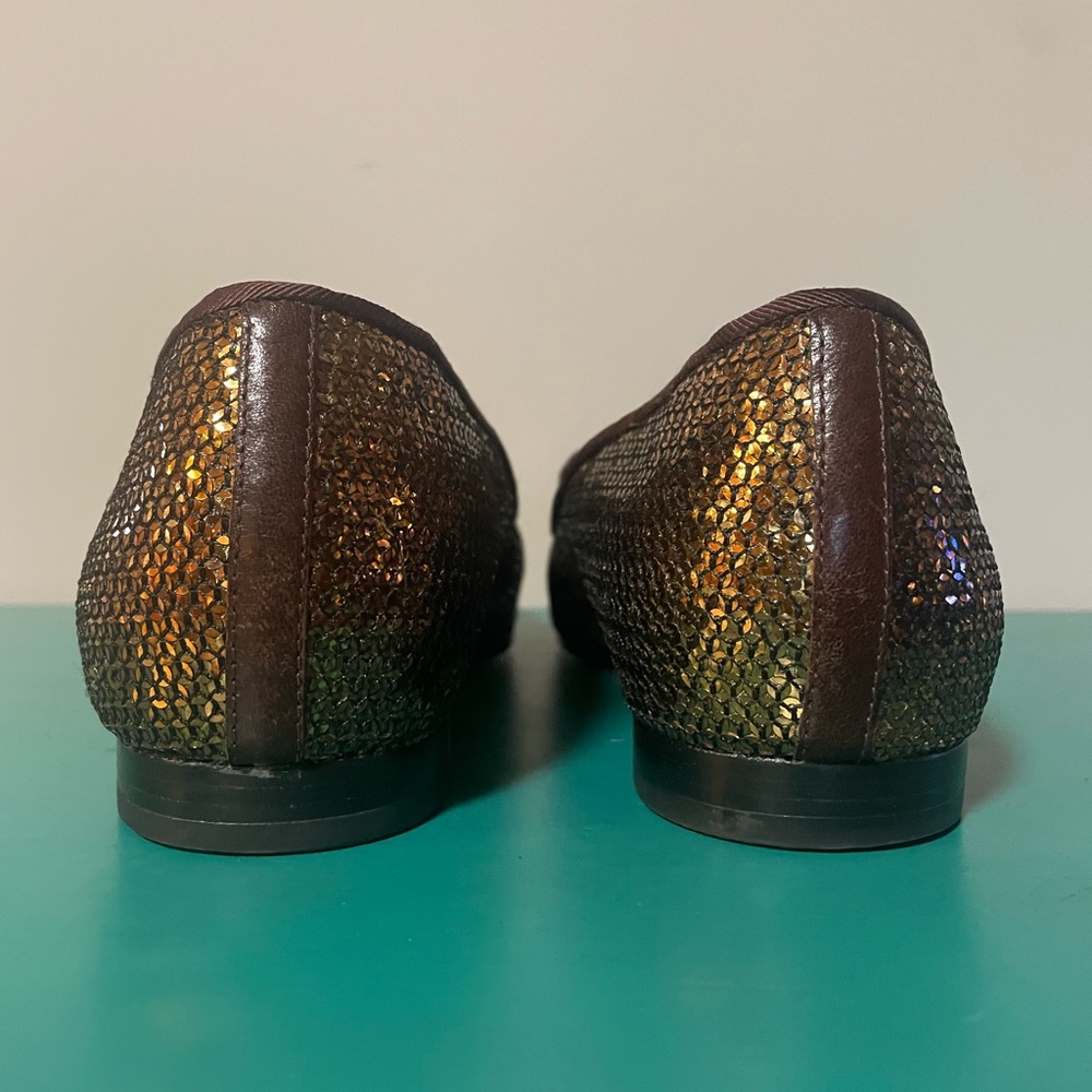 Cole Haan “Sabrina” Nike Air Bronze Brown Sequins Flat Loafer Slip-Ons - Sz. 7 - Picture 11 of 12